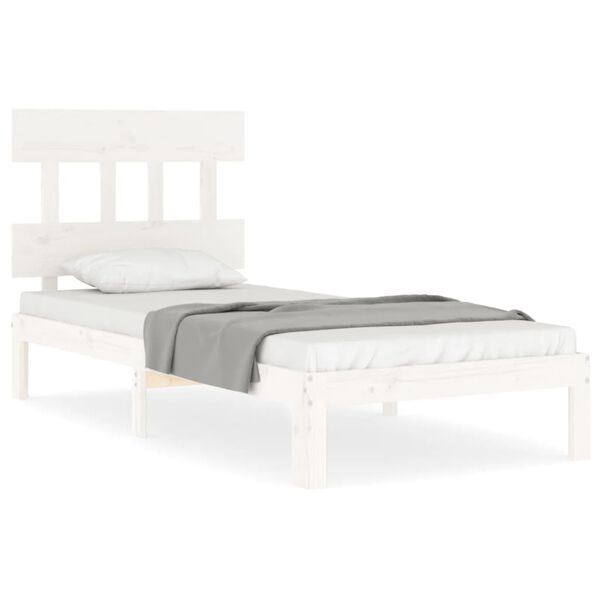 vidaXL Bedframe zonder matras massief grenenhout wit 140x200 cm