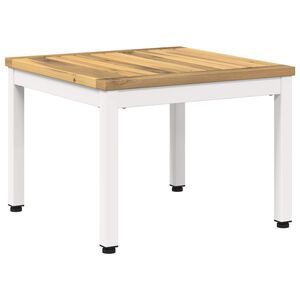vidaXL Salontafel Wit 49 x 48,5 x 36 cm Massief Acaciahout