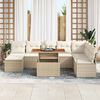 vidaXL Tuin Sofa Set met kussen 9 pcs Beige en Cr&egrave;me