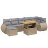 vidaXL 8-delige Loungeset met kussens poly rattan beige