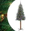 vidaXL Slanke Kerstboom Groen 180 cm PVC en massief dennenhout