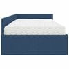 vidaXL Hoekbedframe met Matras Anders met hoofdeinde 2 pcs Blauw Stof