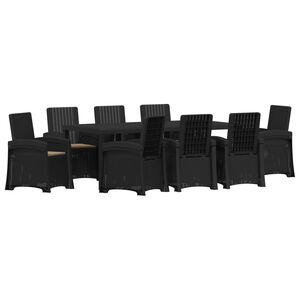 vidaXL Tuin eettafelset 9 st Antracietkleurig en taupe PP
