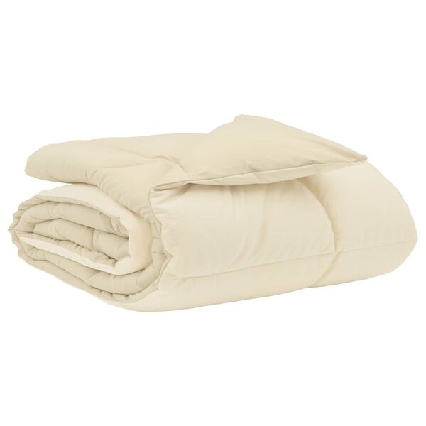 vidaXL Zomer Dekbed Gekwilt Cr&egrave;me 240 x 260 cm Microfiber