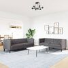 vidaXL 2-delige Loungeset Chesterfield-stijl kunstleer grijs