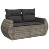 vidaXL 10-delige Loungeset met kussens poly rattan grijs