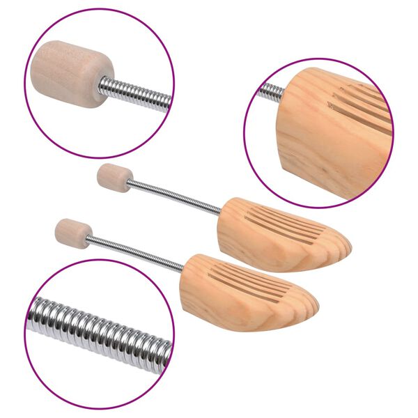 vidaXL Schoenspanners 10 paar maat 46-48 massief grenenhout