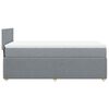 vidaXL Boxspring met matras stof lichtgrijs 90x200 cm