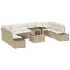 vidaXL Tuin Sofa Set met kussen 11 pcs beige en crèmekleurig