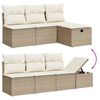 vidaXL 8-delige Loungeset met kussens poly rattan beige