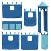 vidaXL Kinderhoogslaper met toren 90x190 cm massief grenenhout blauw
