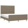 vidaXL Bedframe zonder matras stof taupe 140x200 cm