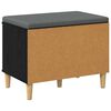 vidaXL Halbank met kussen met opslag Zwart Eiken 60 x 38 x 46 cm