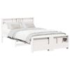 vidaXL Bedframe met plank Wit 140 x 190 cm Massief grenenhout