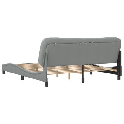 vidaXL Bedframe met hoofdbord stof lichtgrijs 180x200 cm