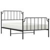 vidaXL Bedframe met hoofd- en voeteneinde&nbsp;metaal zwart 107x203 cm