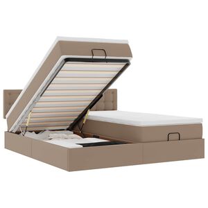 vidaXL Ottoman bed met matrassen 160x200cm kunstleer cappuccinokleurig