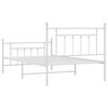 vidaXL Bedframe met hoofd- en voeteneinde metaal wit 100x200 cm