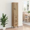 vidaXL Hoge kast Artisan Eiken 69,5 x 34 x 180 cm Bewerkt hout