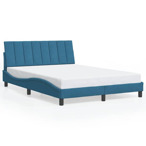 vidaXL Bedframe zonder matras "Hanko" fluweel blauw 140x200 cm