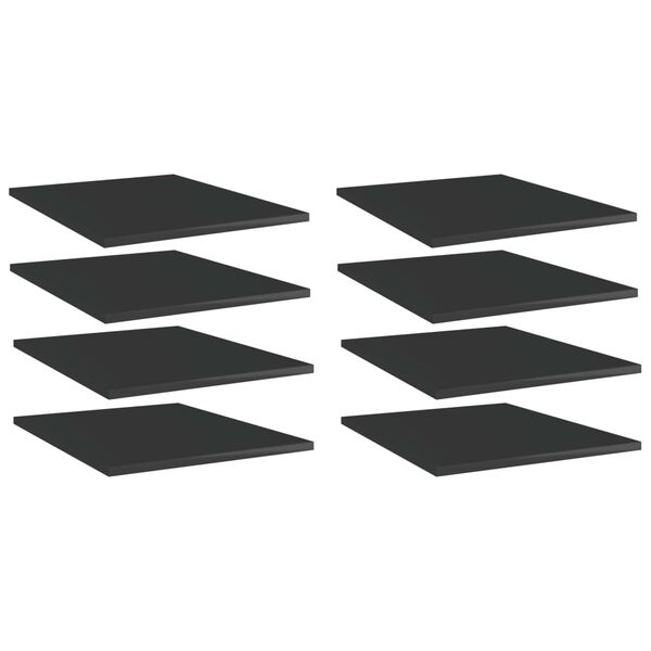 vidaXL Wandschappen 8 st 40x50x1,5 cm bewerkt hout hoogglans zwart