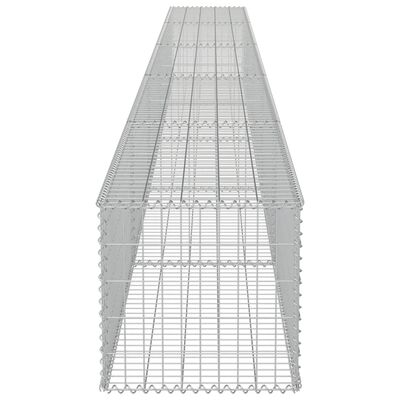 vidaXL Schanskorfmuur met deksels 600x50x50 cm gegalvaniseerd staal