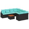 vidaXL Tuinbankenset 9 st Zwart poly rattan