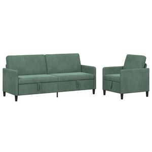 vidaXL Bankenset met opbergruimte 2 st Zeegroen Polyester