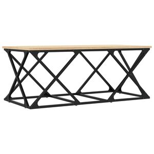 vidaXL Salontafel 100x49x40 cm bewerkt hout sonoma eikenkleurig