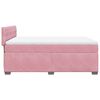 vidaXL Boxspring met matras fluweel roze 140x200 cm
