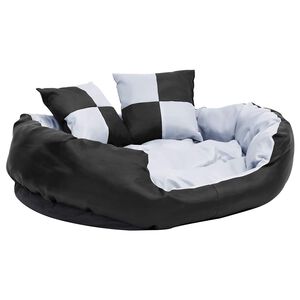 vidaXL Hondenkussen omkeerbaar en wasbaar 85x70x20 cm grijs en zwart