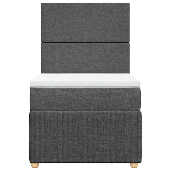 vidaXL Boxspring met matras stof donkergrijs 90x190 cm