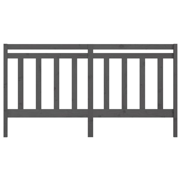 vidaXL Hoofdbord 206x4x100 cm massief grenenhout grijs