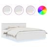 vidaXL Bedframe met LED-striplichten Wit 180 x 200 cm Bewerkt hout