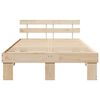 vidaXL Bedframe met hoofdeinde Naturel 140 x 190 cm Massief grenenhout