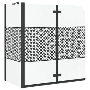 vidaXL Badomheining Zwart 120 x 67 x 129 cm Gelaagd Glas en Aluminium
