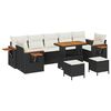 vidaXL Tuinbankenset 10 st Zwart poly rattan