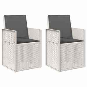 vidaXL Tuin Eetstoelen 2 pcs Wit en antracietkleurig PP