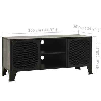 vidaXL Tv-meubel 105x36x47 cm metaal en MDF grijs
