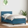 vidaXL Boxspring met matras fluweel donkerblauw 80x210 cm