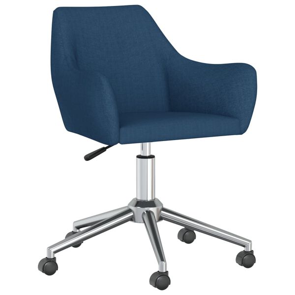 vidaXL Eetkamerstoelen 2 st draaibaar stof blauw
