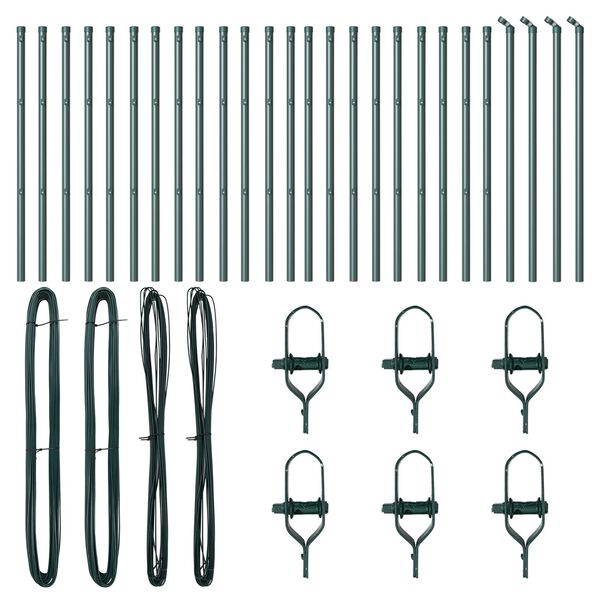 vidaXL Afrasteringspaal 26 pcs Groen 3,2 x 3,2 x 80 cm