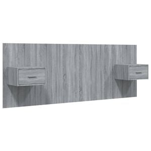 vidaXL Hoofdbord met kastjes bewerkt hout grijs sonoma eikenkleurig