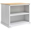 vidaXL Keuken Trolley 2 pcs Wit en Honing Was 112 x 77 x 91,5 cm
