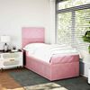 vidaXL Boxspring met matras fluweel roze 100x200 cm