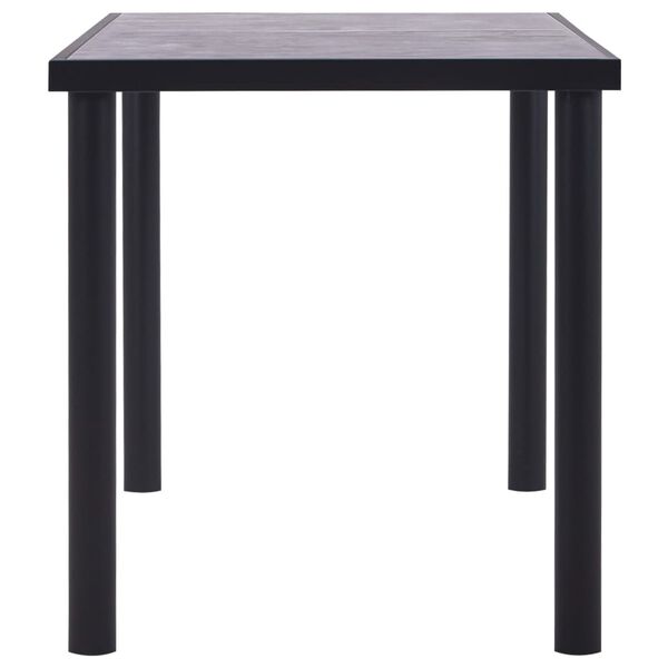 vidaXL Eettafel 140x70x75 cm MDF zwart en betongrijs