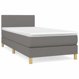 vidaXL Boxspring met matras stof donkergrijs 80x200 cm