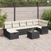 vidaXL Tuin Sofa Set met kussen 8 pcs Zwart en Cr&egrave;me poly rattan