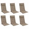 vidaXL Stoelkussens 6 st hoge rug oxford stof taupe