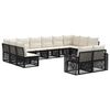 vidaXL Tuinbankenset 12 pcs Zwart en Cream Wit poly rattan